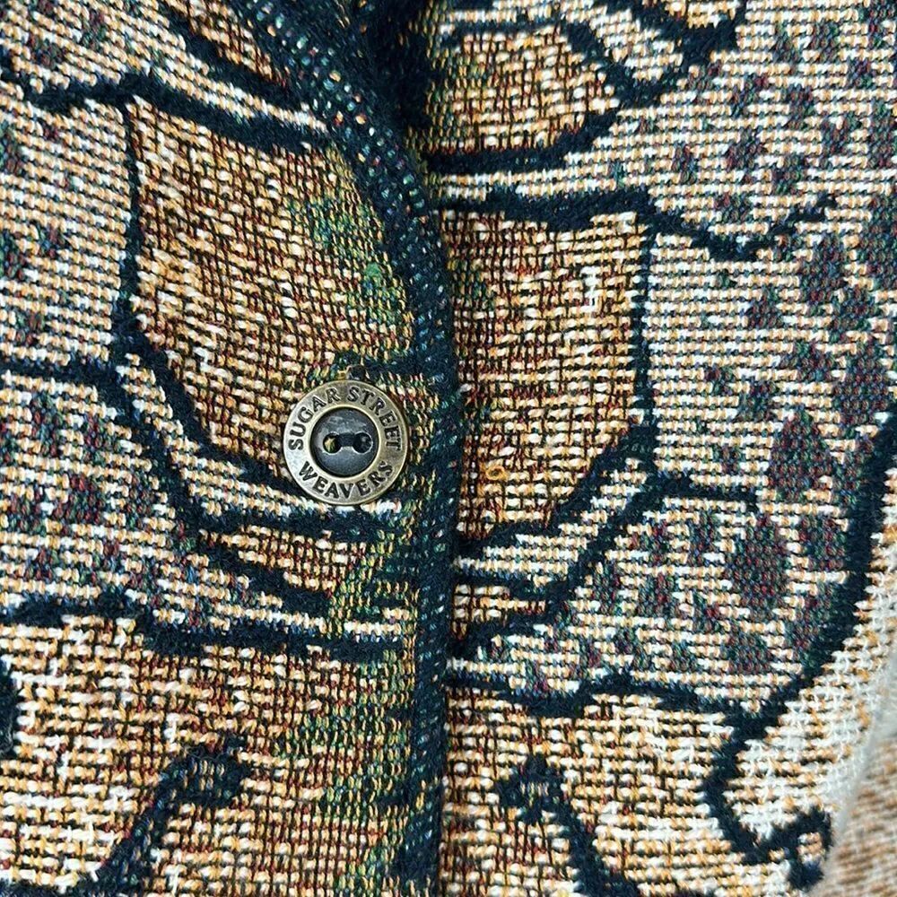 Sugar Street Weavers Vintage Tapestry Cotton Zebra Print Jacket Size S/M - Picture 4 of 11